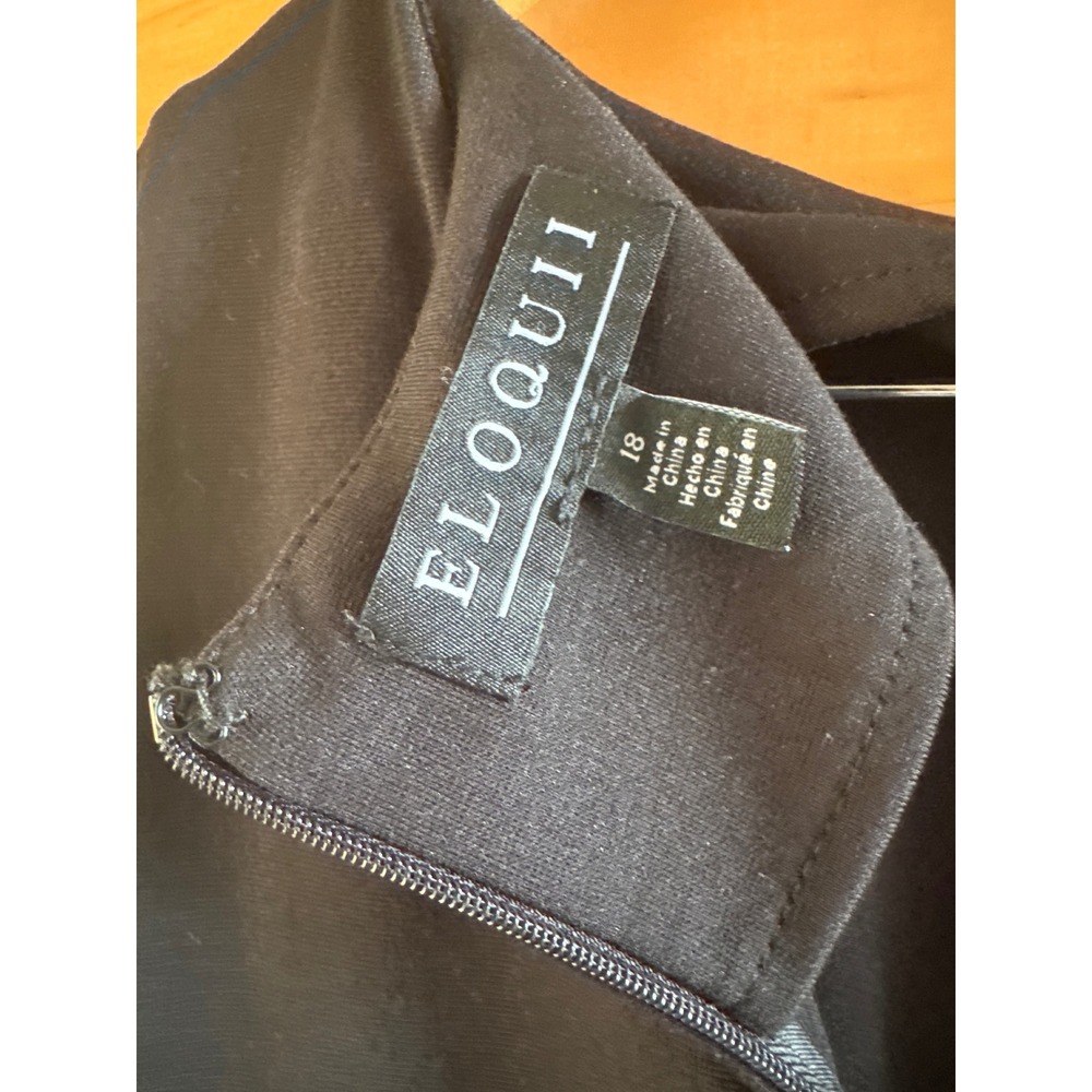Eloquii Black Twist Back Long Sleeve Midi Dress Plus Size 18 NWT - Picture 3 of 4